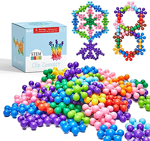 Clip Connect 100 Pieces | Diameter 1.5", Interlocking Solid Plastic Building Blocks Set Early STEM Educational Toy for Preschool Kids Boys and Girls, Promotes Fine Motor Skills & Sensory Development