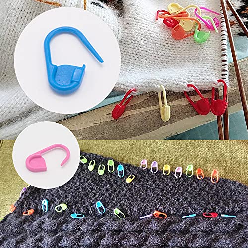 LAMXD Knit Counter Knitting Crochet Stitch Marker Row Counter,Finger Digital Counter,Stitch counters for Crocheting,Finger Counter with 20pcs Stitch Marker(Random Color)