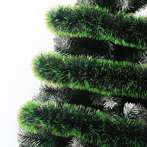 LOMIMOS 32.8 Ft Christmas Tinsel Garland,Dark Green Glittering Decoration for Xmas Tree Party Wedding Supplies