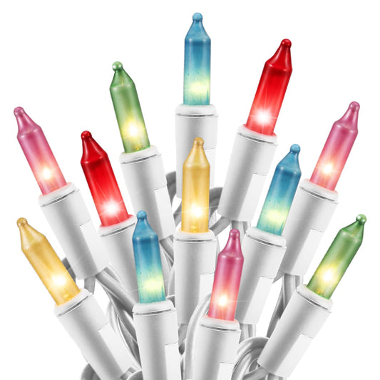 Easter Decorations Mini String Lights - 26.5 feet 100 Count Mini Light Set on White Wire Plug in End to End Connectable for Indoor Outdoor Party Yard Garden Patio Home Easter Decor, Multicolored