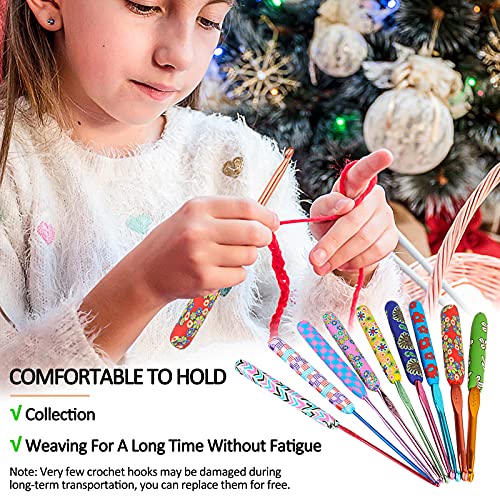 Coopay Warm Crochet Hooks for Grandmother, Art Aluminum Soft Grip Crochet Needles for Crocheting, Knitting Hook for Crochet Yarn Craft - Premium Knitting & Crochet Supplies