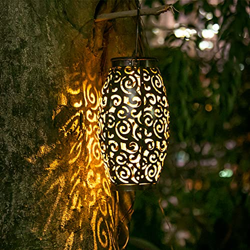 Solar Lights Outdoor Hanging Solar Lanterns LED Table Solar Lights for Patio Garden Courtyard Porch Courtyard Pathway Decorative (1 Pack)