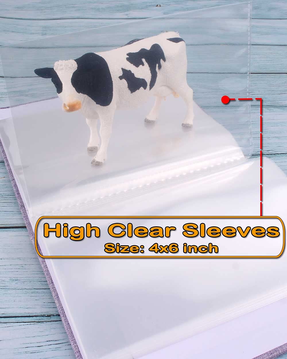 GPIRAL 4x6 Black Linen Photo Album with Clear Pages, Front Window for Personalization, 2 Pack