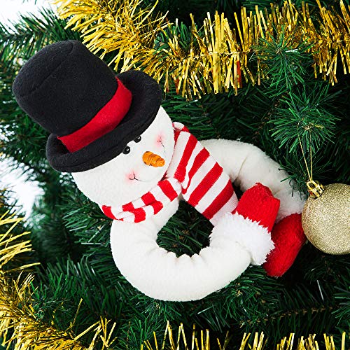 Ogrmar 2 Pack Christmas Curtain Buckle Doll Santa & Snowman Creative Curtain Tieback Hold Back Fastener,Christmas Wine Bottle Topper for Xmas Holiday Home Window Decoration (Red and White)