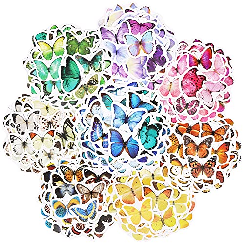 Knaid Butterfly Stickers Set (360 Pieces) - Decorative Colorful Assorted Insects Decals for Scrapbooking DIY Arts Crafts Album Bullet Journals Junk Journal Planners Water Bottles Phone Cases Laptops