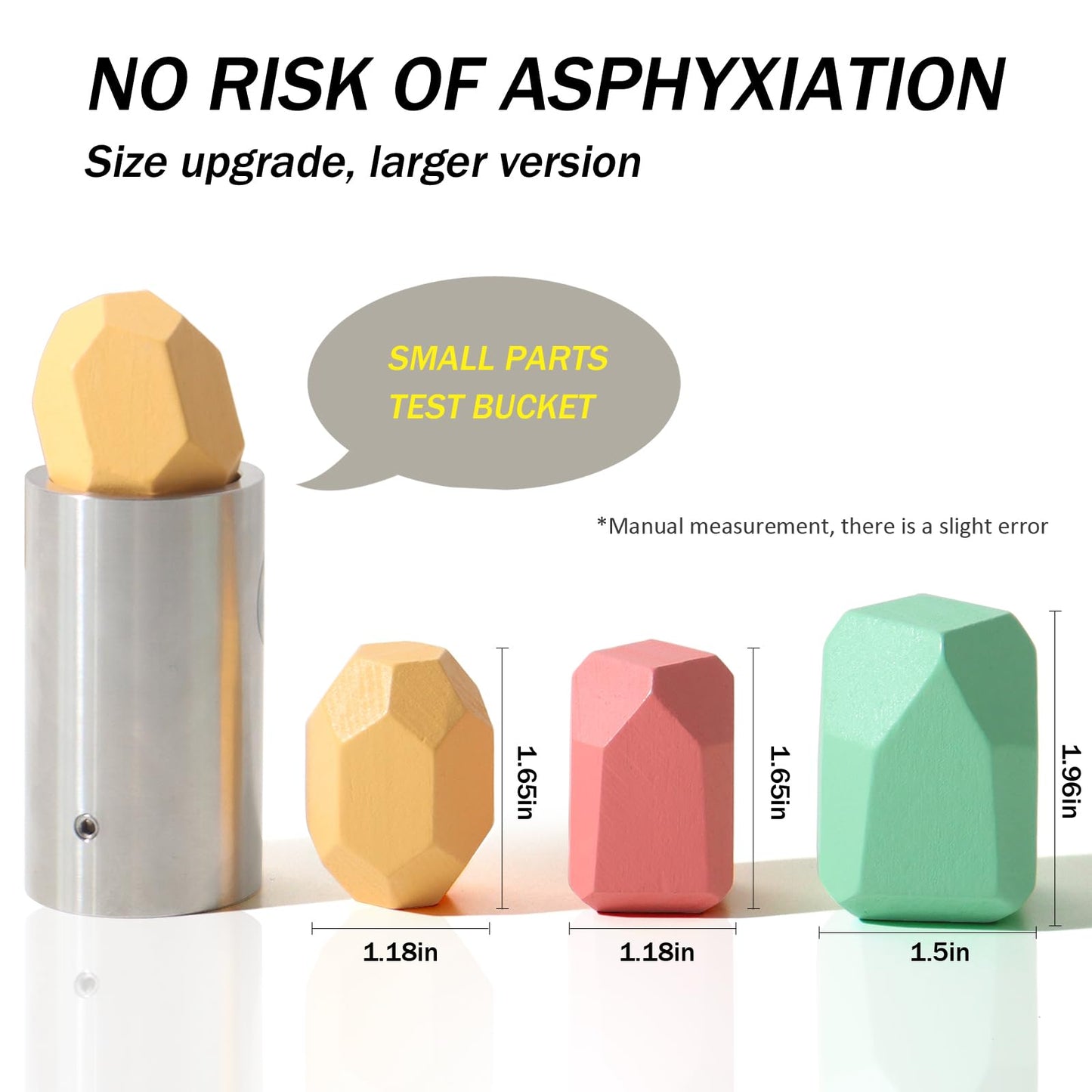 BESTAMTOY 36 PCS Wooden Sorting Stacking Rocks Stones,Sensory Toddler Toys Learning Montessori Toys, Building Blocks Game for Kids 1 2 3 4 5 6 Years Boy and Girl Birthday Gifts for Kids