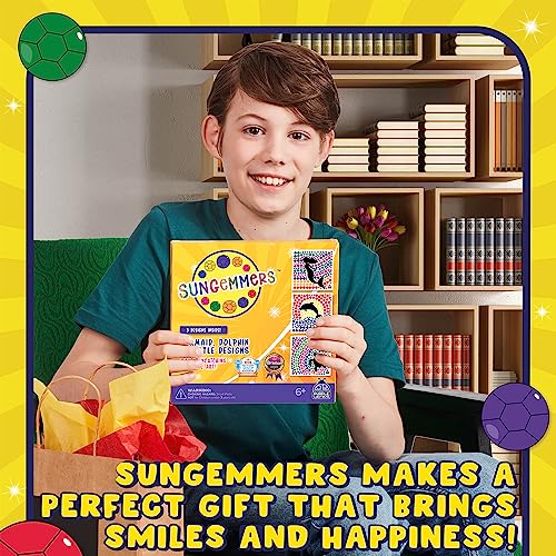 SUNGEMMERS Big Gem Mermaid & Dolphin Diamond Window Art Suncatcher Kit for Kids 6-8 9 10, Birthday Gifts for 7 Year Old Girl, Mermaid Gifts - Crafts for Girls Ages 8-12