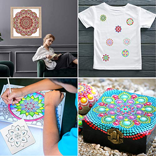 Mandala Dotting Tools,Augshy 58PCS Dot Painting Tools Set Rock Painting Supplies with a Blue Zipper Waterproof Storage Bag for Painting Rocks