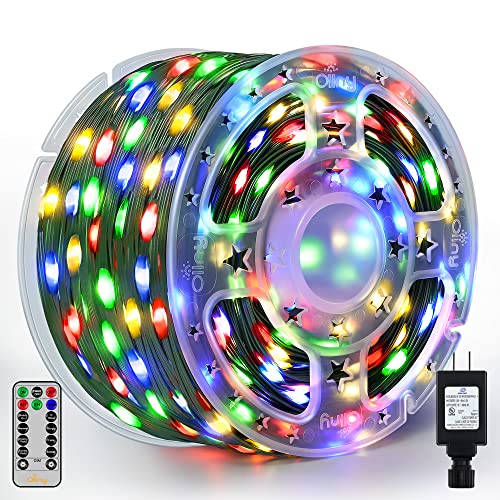 Ollny Christmas Lights Outdoor-1000LED 330FT IP67 Waterproof Plug in Christmas Tree Lights with Remote-8 Modes, Memory Function and Timer, House Xmas Indoor Decorations String Lights (Multicolored)