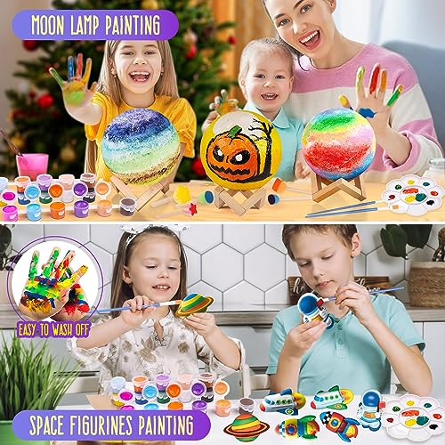 Paint Your Own Moon Lamp Kit, Halloween Gifts DIY Space Moon Night Light, Art Supplies Arts & Crafts Kit, Arts and Crafts for Kids Ages 8-12, Toys Girls Boy Birthday Gift Ages 3 4 5 6 7 8 9 10 11 12+
