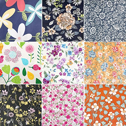 Quilting Fabric, Misscrafts 25pcs 8" x 8" (20cm x 20cm) Cotton Craft Fabric Bundle Patchwork Pre-Cut Quilt Squares for DIY Sewing Scrapbooking Quilting Dot Pattern