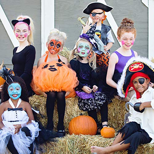 CCbeauty Professional Face Body Paint Oil 12 Colors Halloween Art Party Fancy Make Up Set with 10 Blue Brushes,Light