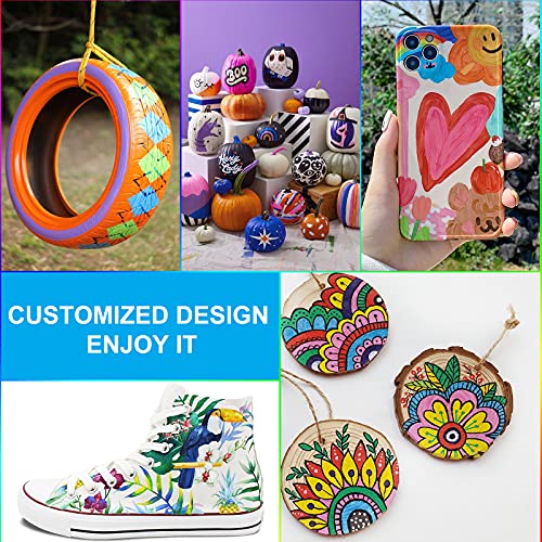 35 Premium Acrylic Paint Marker Pens, Double Pack of Both Extra Fine and Medium Tip, for Rock Painting, Mug, Ceramic, Glass, Wood, Fabric, Canvas, Metal, Pumpkin, DIY Crafts Making Art Supplies