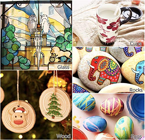 35 Premium Acrylic Paint Marker Pens, Double Pack of Both Extra Fine and Medium Tip, for Rock Painting, Mug, Ceramic, Glass, Wood, Fabric, Canvas, Metal, Pumpkin, DIY Crafts Making Art Supplies