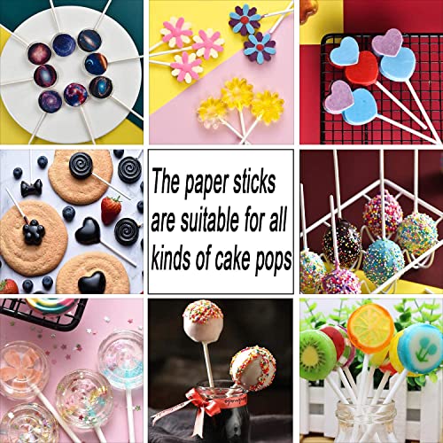 Silver Lollipop Cake Pop Treat Bag Set Including 100pcs Parcel Bags, 100pcs Papery Treat Sticks, 100pcs Colorful Metallic Twist Ties for Making Lollipops, Cake Pops, Candies, Chocolates and Cookies