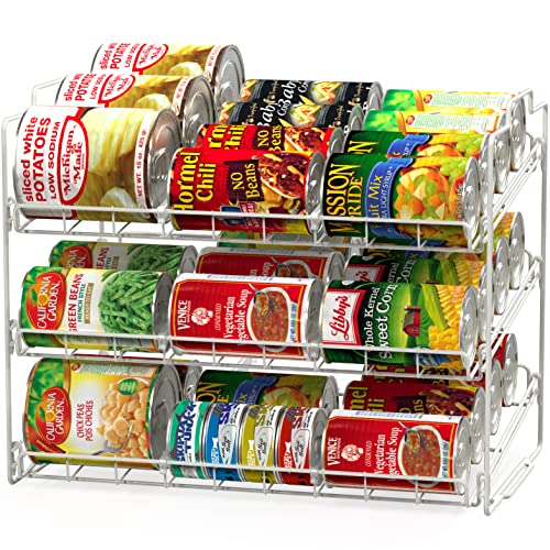 DecoBros Alloy Steel Supreme Stackable Can Rack Organizer, White