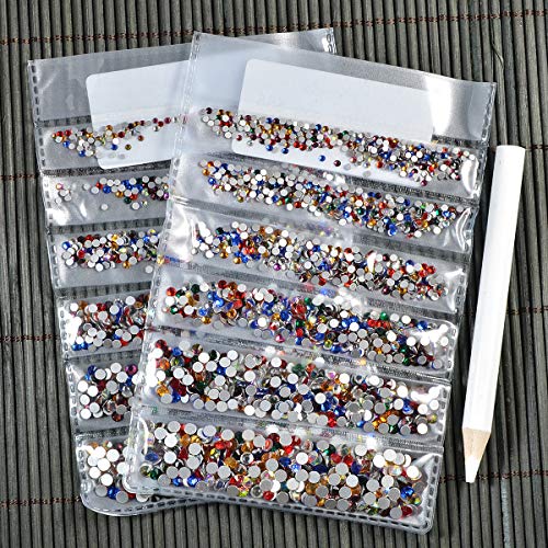 LPBeads 3456 Pieces Mix Size Flatback Rhinestones Glass Charms Diamantes Gems Stones for Nail Art Crafts Face Art (Mix SS3 4 5 6 8 10, Multicolor)