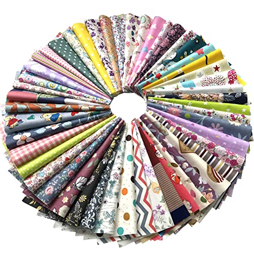 Quilting Fabric, Misscrafts 25pcs 8" x 8" (20cm x 20cm) Cotton Craft Fabric Bundle Patchwork Pre-Cut Quilt Squares for DIY Sewing Scrapbooking Quilting Dot Pattern