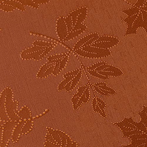 Benson Mills Harvest Legacy Damask Fabric Table Cloth Fall, Harvest, and Thanksgiving Tablecloth (Rust/Burnt Orange, 52" x 52" Square)