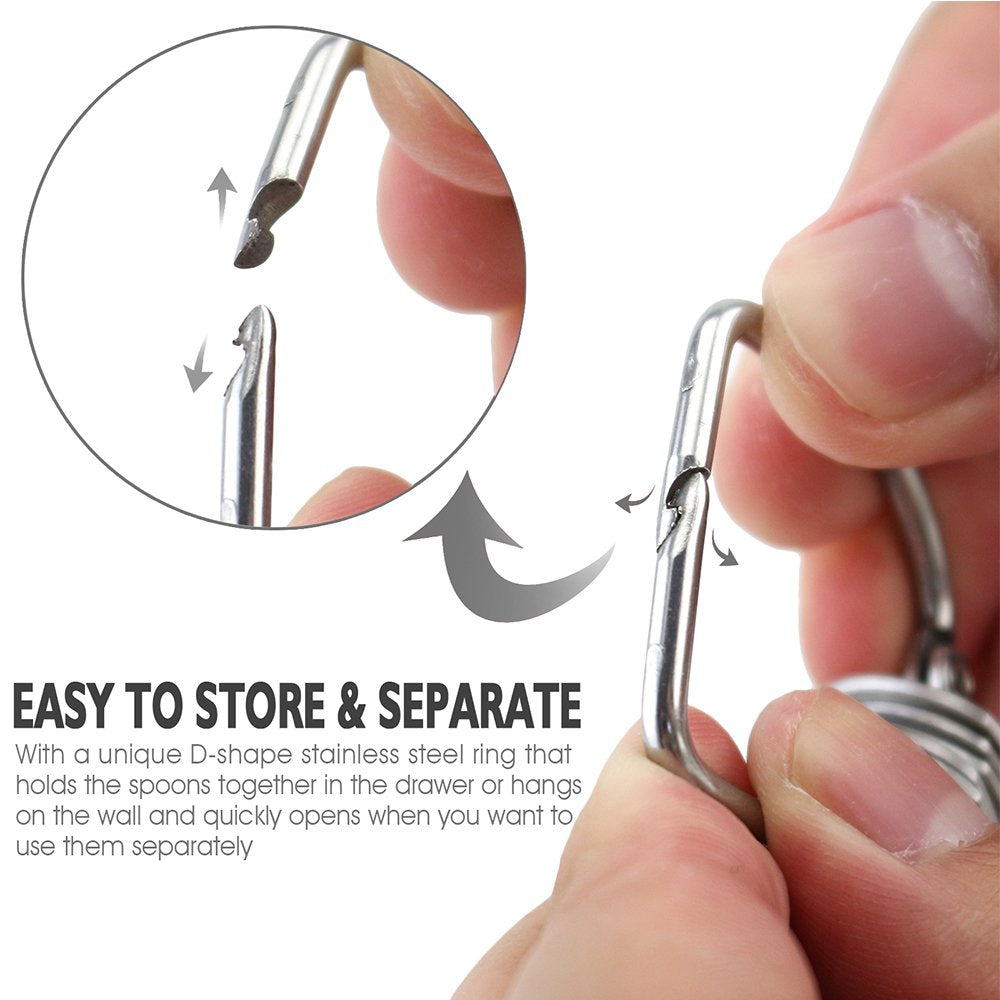 1Easylife 18/8 Stainless Steel Measuring Spoons, Set of 6 for Measuring Dry and Liquid Ingredients