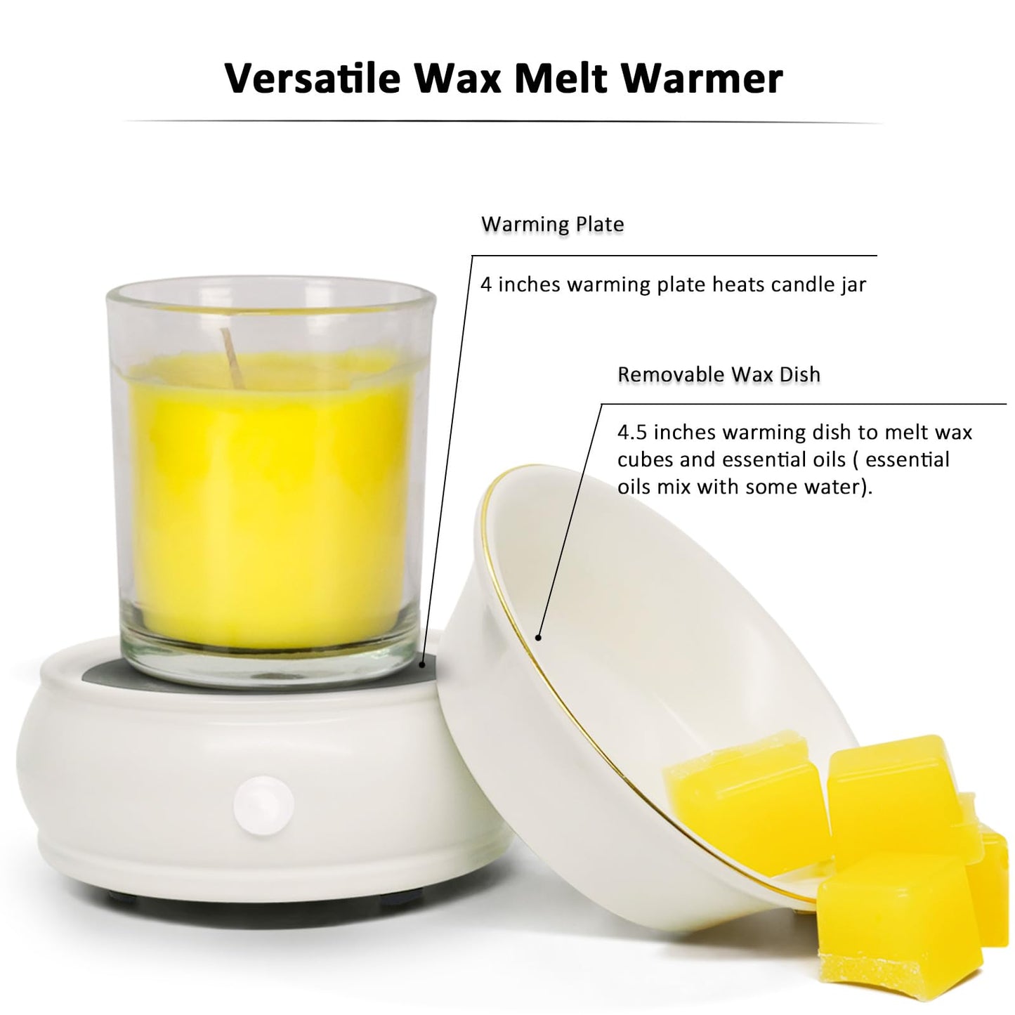 Bobolyn Wax Melt Warmer Burner Electric Scented Candle Wax Warmer, 4-in-1 Scented Wax Fragrance Melter for Home Office Bedroom Living Room Decor