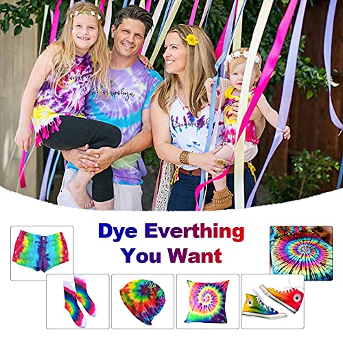 Large Tie Dye Kit for Kids and Adults - 239 Pack Permanent Tie Dye Kits for Clothing Craft Fabric Textile Party Group Handmade Project (Dye up to 60 Medium Adults T-Shirts!)