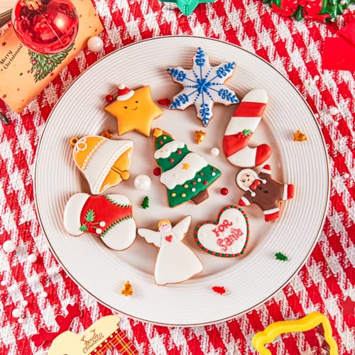 ETERSION Chrismtas Cookie Cutters 2" to 3.5" Cookie Cutters 9 Pieces Cookie Cutters Christmas Shapes