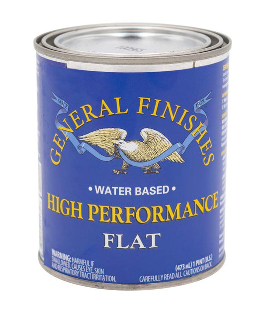 General Finishes High Performance Water Based Topcoat, 1 Pint, Flat