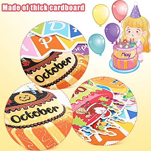 20 Pieces Happy Birthday Bulletin Board Set Birthday Wall Classroom Decoration Cutouts for Calendars Bulletin Boards Classrooms (Bright Style)