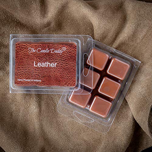 The Candle Daddy Leather Scented Melt- Maximum Scent Wax Cubes/Melts- 1 Pack -2 Ounces- 6 Cubes