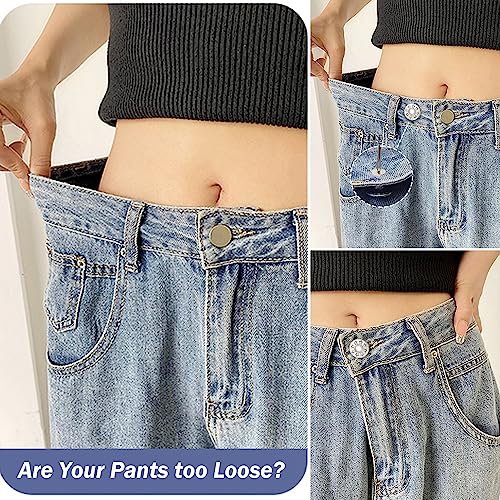 60 Sets Jean Buttons Pins, 17mm and 20mm No-Sew Removable Metal Buttons for Jeans, Jean Button Replacement Repair Combo Rivets and Screwdrivers in Storage Box, Women and Men's Jeans Clothing Supplies