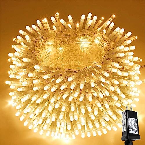 SANJICHA Extra-Long 66FT String Lights Outdoor/Indoor, 200 LED Upgraded Super Bright Christmas Lights, Waterproof 8 Modes Plug in Fairy Lights for Bedroom Party Wedding Garden (Warm White)