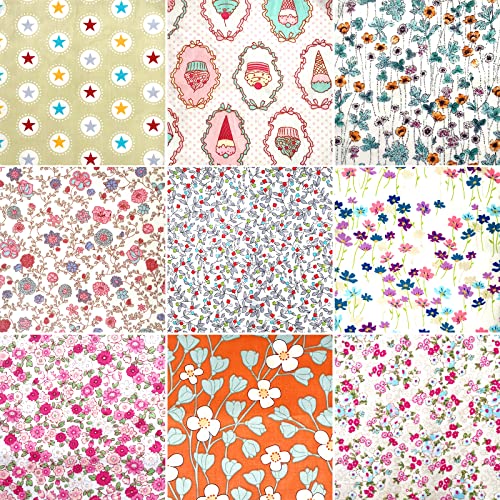 Quilting Fabric, Misscrafts 25pcs 8" x 8" (20cm x 20cm) Cotton Craft Fabric Bundle Patchwork Pre-Cut Quilt Squares for DIY Sewing Scrapbooking Quilting Dot Pattern