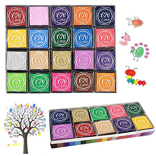 Finger Ink Pads for Kids, 20 Colors Ink Stamp Pads, Washable Craft Stamp Pad DIY Color for Rubber Stamps, Paper, Scrapbooking, Wood Fabric, Best DIY Gift for Kids – Gtlzlz