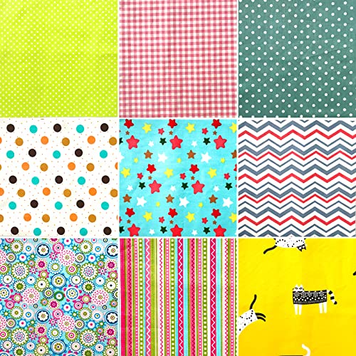 Quilting Fabric, Misscrafts 25pcs 8" x 8" (20cm x 20cm) Cotton Craft Fabric Bundle Patchwork Pre-Cut Quilt Squares for DIY Sewing Scrapbooking Quilting Dot Pattern