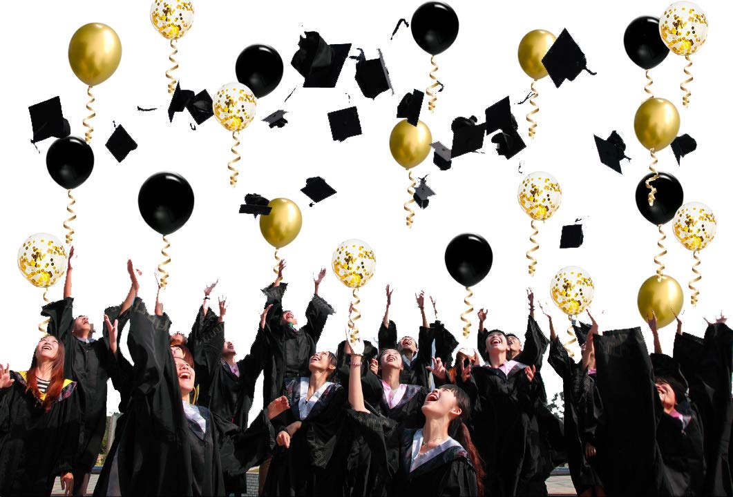 JOJO FLY 50 Pcs 12 Inches Black and Gold Balloons, Gold Confetti Balloons, Gold Metallic Latex Balloons for Birthday Party Decorations Graduation Balloon Garland Arch Kit, New Years Eve Decorations