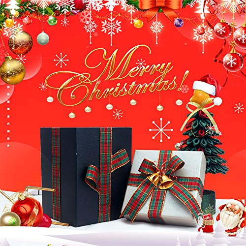 Christmas Checkered Plaid Ribbon 25 Yard Each Roll 100% Polyester Woven Edge Gingham Ribbon for Christmas Crafts, Gift Wrapping (Special Design 3/8 Inch(9mm))