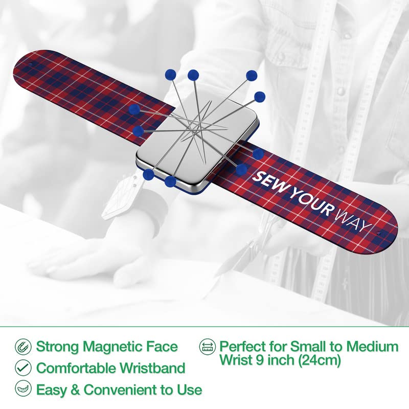 Sew Your Way Magnetic Pin Cushion for Sewing – Pin Holder Red 9”– Sewing Notions Sewing Quilting Supplies – Magnetic Pin Holder for Sewers & Hairstylist – Magnetic Pin Holder for Sewing Quilting Gift