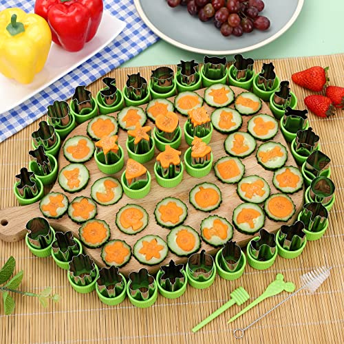 NEW LIVE 35 Pack Cookie Cutters Vegetable Fruit Cutter Shapes Stamps Mold Mini Cookie Cutters