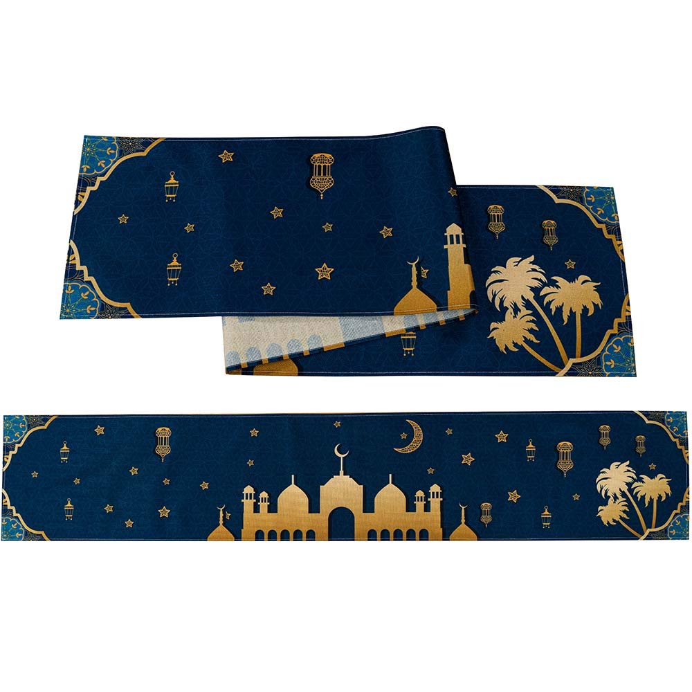 Know me Eid Mubarak Table Runner Table Decorations - Ramadan Mosque Lattern Islamic Happy Ramadan Mubarak 2021 Party Supplies Decorations