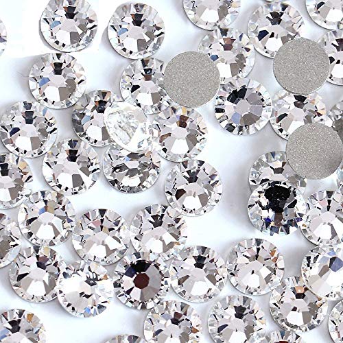 Onwon 144 Pieces SS40 / 8mm Clear Crystal Flat Back Brilliant Round Rhinestones Glass Stones Glitter Gems Transparent Faux Diamond (Clear)