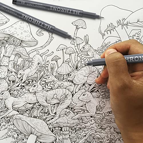 Hethrone Micro-Pens 8 Size Drawing Ink Pens for Artists Sketching Writing