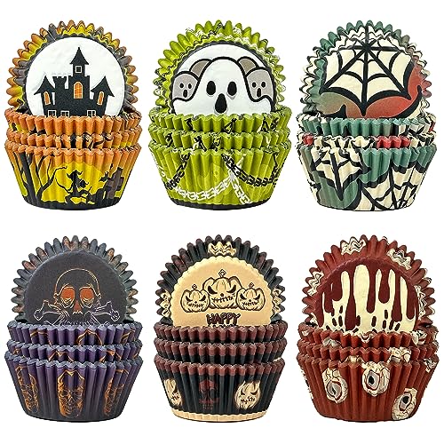 Halloween Standard Cupcake Liners Cupcake Cups 300-Count Food Grade Gradient Design Cupcake Papers Baking Cups Cupcake Wrappers for Halloween(Standard Size) qiqee
