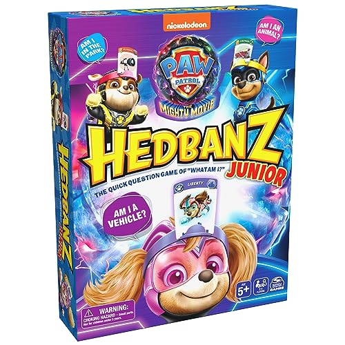 Hedbanz Junior PAW Patrol The Mighty Movie Game- Family Games | Games for Family Game Night| Kids Games | Card Games for Families & Kids Ages 5 and up