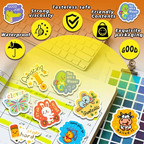 Reward Stickers for Kids,600PCS Motivational Stickers for Teachers Stickers Packs,Cute Animal Reward Stickers for Students Award School Incentive Stickers Teacher Supplies for Classroom