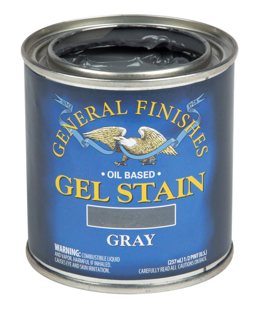 General Finishes Oil Base Gel Stain, 1/2 Pint, Gray