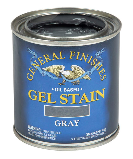 General Finishes Oil Base Gel Stain, 1/2 Pint, Gray