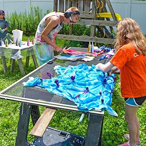 Vanstek Tie Dye Kit, 24 Colors Tie Dye Shirt DIY Fabric Dye for Women, Kids, Men, with Rubber Bands, Gloves, Plastic Film and Table Covers for Family Friends Group Party Supplies