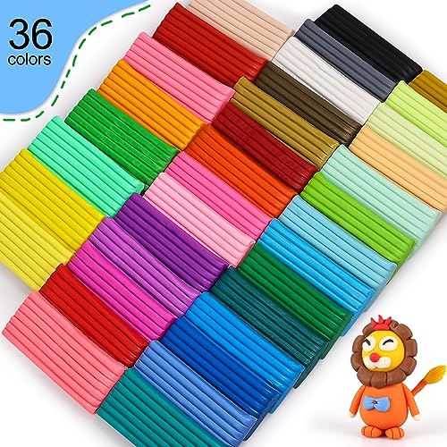 Polymer Clay 36 Colors, CiaraQ Modeling Clay Starter Kits for Kids, Oven Baked Model Clay with Sculpting Tools, Safe and Non-Toxic, Great Gift for Children and Artists