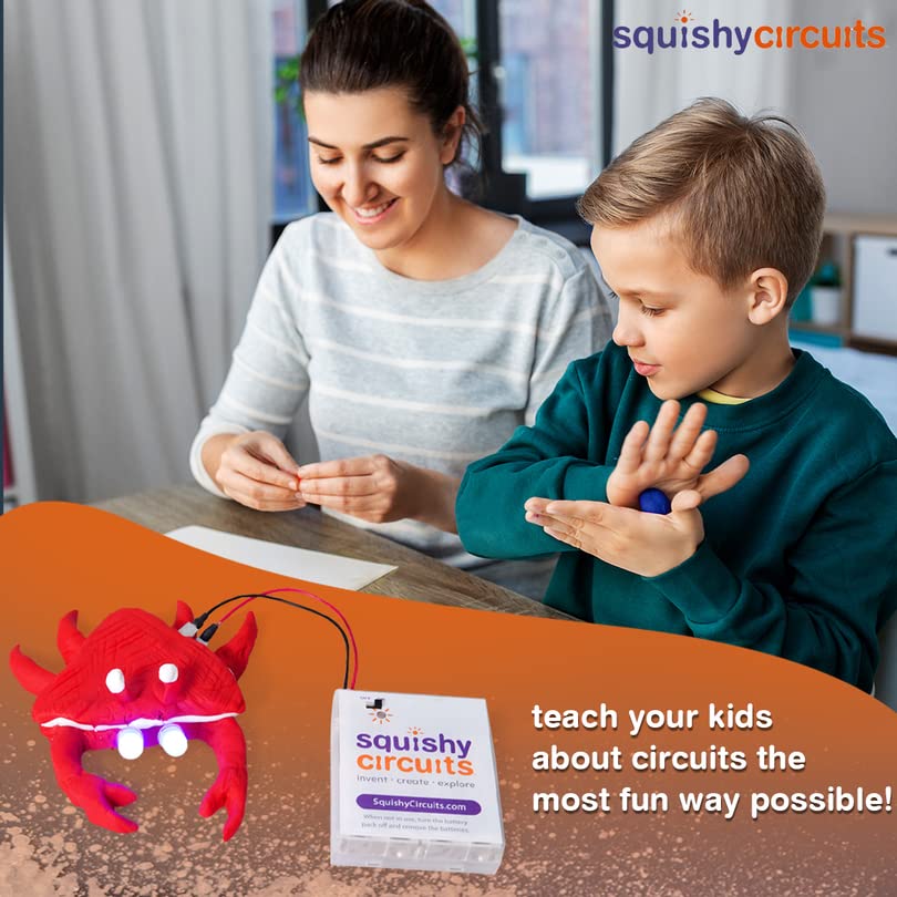 Squishy Circuits Kit Electric Circuit for Kids 8-12 – Beginner Circuit Kit w/Conductive Dough – Electronic Kit for Kids to Make Creations Light Up (8+) (Dough Kit)